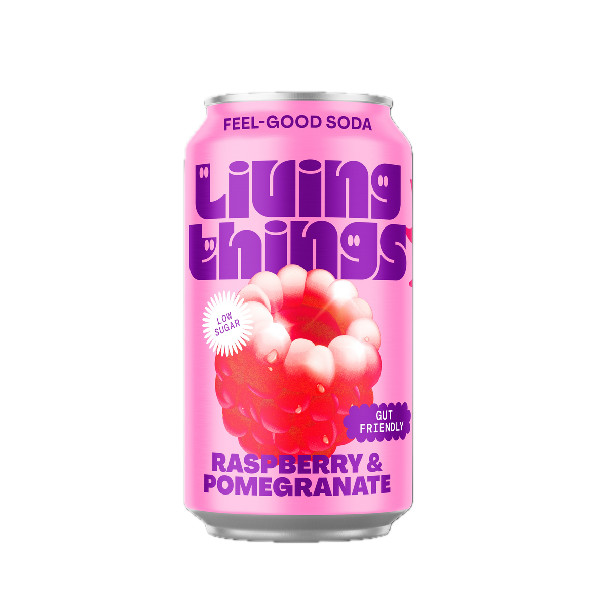 Living Things Raspberry & Pomegranate Prebiotic Soda